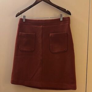 Ann Taylor Rust Brown Mini Skirt Stretchy Fabric Size 8